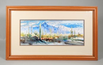 Vintage Watercolor Winter Storm - Organ Pipe - Signed