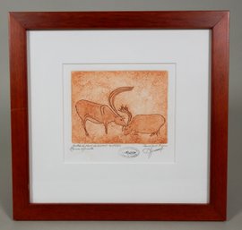 Noel Pisano (20th Century) Cave Art Limited Edition Aquatint Etching