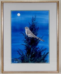 Julie Zickefoose (B. 1958) Watercolor Of Mockingbird