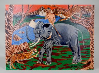 Roy Gallant (20th Century) ' The Hunted ' Oil Painting