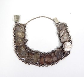 Antique Silver Coin Bracelet