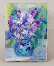 Mary Read Sherman (20th Century) Violet Flowers Oil Painting