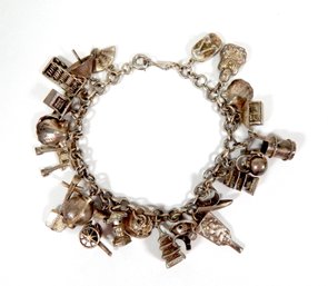 Vintage Sterling Silver Charm Bracelet