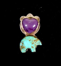 Original Walter Stone And Veronica Yellowhorse Designer Sterling Silver Brooch