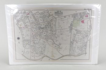 Antique Map 1917 City Of Newton, MA