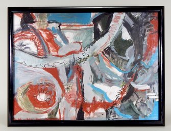 Vintage Abstract Mixed Media Painting - Signed