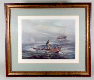 William Edward De Garthe (1907 - 1983) ' Handlining' Limited Edition Lithograph