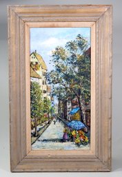 Vintage D. DEGAYTER Flower Girl Oil Painting
