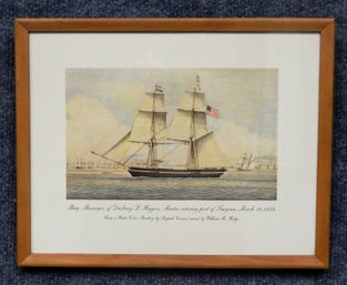 Vintage Ship Print After Raphael Corsini