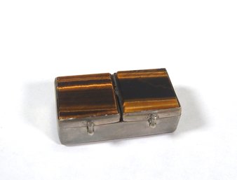 Vintage Tiger Eye Miniature Stamp Box