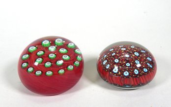 Pair Murano Glass Paperweights