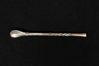 Vintage Argentina Bombilla Mate Drinking Straw Silver Tool