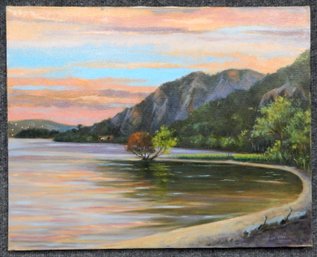 Johan Paul Bjurman (b.1947) ' Lights On The River' Oil Painting