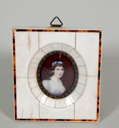 Vintage Portrait Miniature Victorian Woman