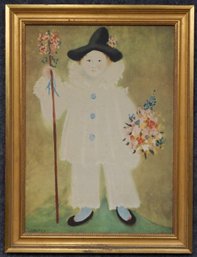 Pablo Picasso Portrait Of Paulo As Pierrot  Vintage Print On Canvas