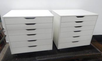 Pair Of White Chests Of Drawers