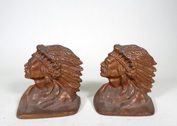 Vintage Native American Cast Iron Bookends