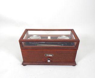 Antique HENRY TROEMNER  Apothecary Scales With Wooden Case