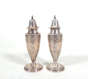 Pair Vintage Sterling Silver Salt & Pepper Shakers