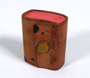 Antique The Little Webster Liliput Dictionary Brown Leather Germany