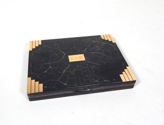 Antique Sterling Silver & Solid 14 Gold Cigarette Box