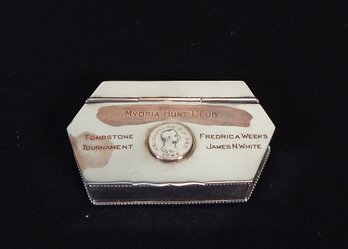 Antique English Hunt Club Tournament Award Trinket Box