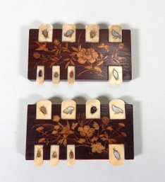 Set 2 19th C. Japanese Game Counters Whisk Shibayama