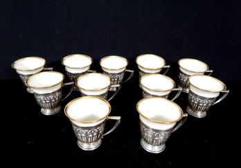 Vintage Sterling Silver Lenox Demitasse Set