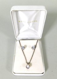 Sterling Silver & Cubic Zirconia Earring/Necklace Set