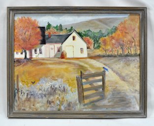 Rode Nolan 1986 ' Blue Gate' Oil Painting