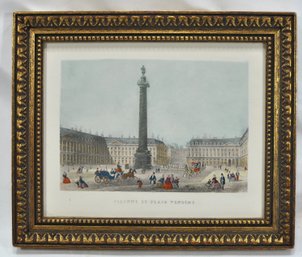 View Of Paris Colonne Vendome Vintage Print