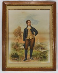 Antique 1896 Chromolithograph McGreedy -Robert Burns Standing