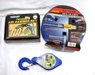 Tool Lot: New Pulley Block, New Air Hose, Air Hummer Set
