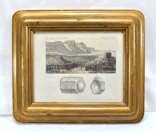 Original Antique 18th Century German Engraving  ' The Giant Road'