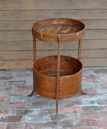 Antique Primitive Folk Art Cheese Box Hat/ Glove Umbrella Stand