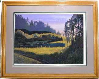 Marcus Uzilevsky (1937 - 2015) 'Woodacre' Pointillism - Signed Numbered Serigraph