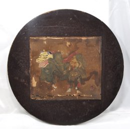 Antique Japanese Painting On Silk Dragon And The Man
