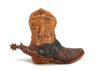 Vintage Ceramic Cowgirl Boot Toothpick Holder