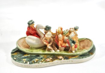 Vintage Hand Painted Sebastian Miniatures Swan Boat Boston Public Garden