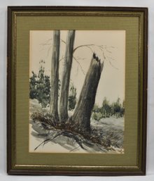 Vintage R. HEATH Landscape Watercolor Painting