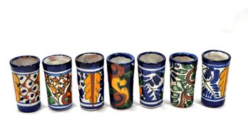 Lot 7 Vintage Talavera Pottery Shot Glasses
