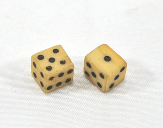 Pair Of Antique Hand Carved Dice