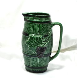 Vintage CALDAS Majolica Ceramic Pitcher Portugal