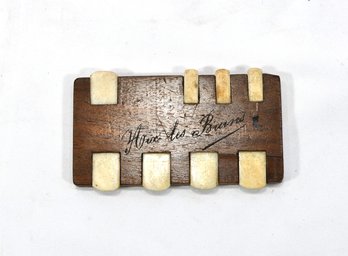 Victorian Wood & Bone Bridge Game Counter With Inscription