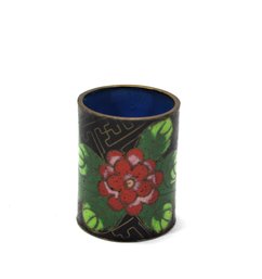 Small Antique Chinese Brass & Cloisonne Pot