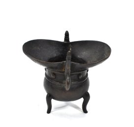 Antique Chinese Bronze Wine Cup / Ritual Vessel - Signed