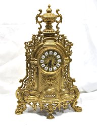 Large Antique  Franz Hermle FHS Germany Ornate Brass Mantle Clock