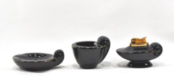 Vintage EVANS Bone China Table Lighter / Tray Set