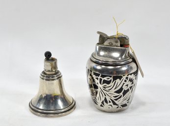 Lot 2 Vintage Sterling Silver Table Lighters