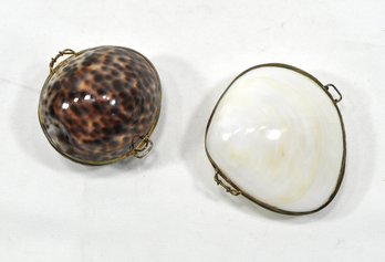 Lot 2 Vintage Shell Trinket Boxes